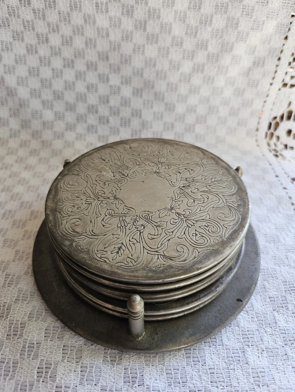 Vintage Silver Plated Coaster Set